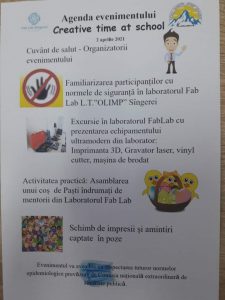 Proiect educativ de caritate ”Creativ time at school”