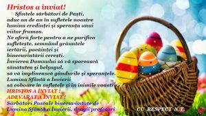 Mesaj- Sărbătoarea învierii